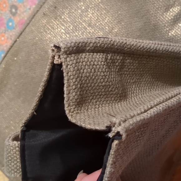 Daisy Marc Jacobs Gold Jute Tote Bag 15 x 13 - Picture 7 of 8